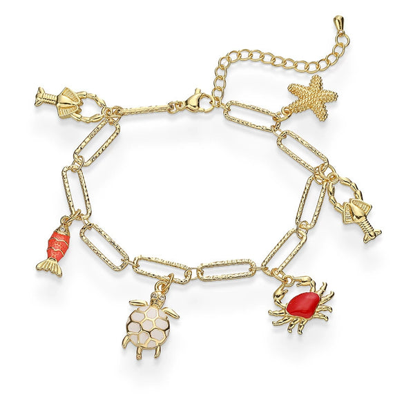 Wholesale Copper Animal Zodiac Dripping Oil Style Bracelet For Women