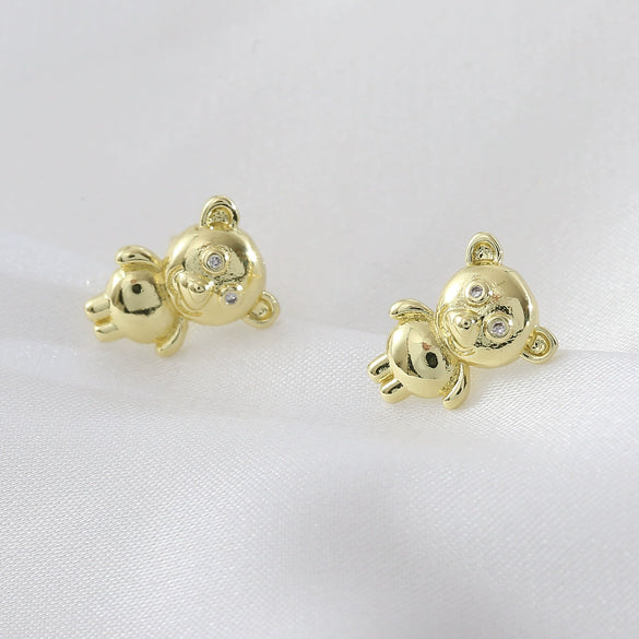 Wholesale Copper Animal Zodiac Earrings Electroplated For Women Lovely Style