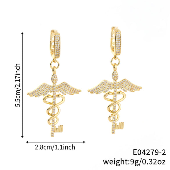 Wholesale Copper Animal Zodiac Geometric Earrings