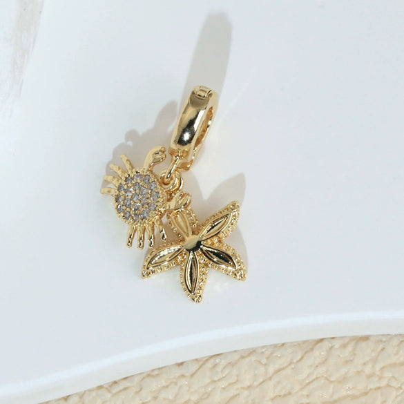 Wholesale Copper Animal Zodiac Microinlaid Zircon Jewelry Necklace Pendant With Electroplating Process