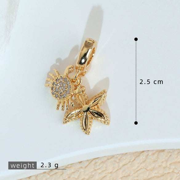 Wholesale Copper Animal Zodiac Microinlaid Zircon Jewelry Necklace Pendant With Electroplating Process