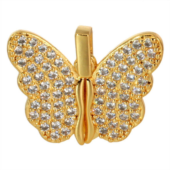 Wholesale Copper Animal Zodiac Style Butterfly Opening And Closing Necklace Pendant Electroplated Accessories Decorative Earrings Pendant