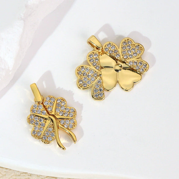 Wholesale Copper Animal Zodiac Style Butterfly Opening And Closing Necklace Pendant Electroplated Accessories Decorative Earrings Pendant