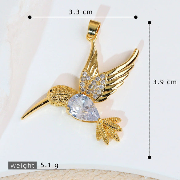 Wholesale Copper Animal Zodiac Style Electroplated Diy Handmade Angel Wings Bird Accessories Pendant For Bracelet And Necklace
