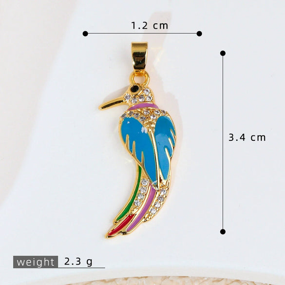 Wholesale Copper Animal Zodiac Style Electroplated Diy Handmade Angel Wings Bird Accessories Pendant For Bracelet And Necklace