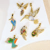 Wholesale Copper Animal Zodiac Style Electroplated Diy Handmade Angel Wings Bird Accessories Pendant For Bracelet And Necklace