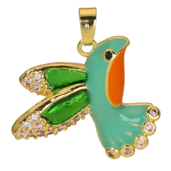 Wholesale Copper Animal Zodiac Style Electroplated Diy Handmade Angel Wings Bird Accessories Pendant For Bracelet And Necklace