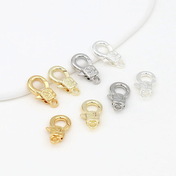 Wholesale Copper Antique Embossed Handmade Electroplated Lobster Clasp Bracelet Necklace Connecting Buckle