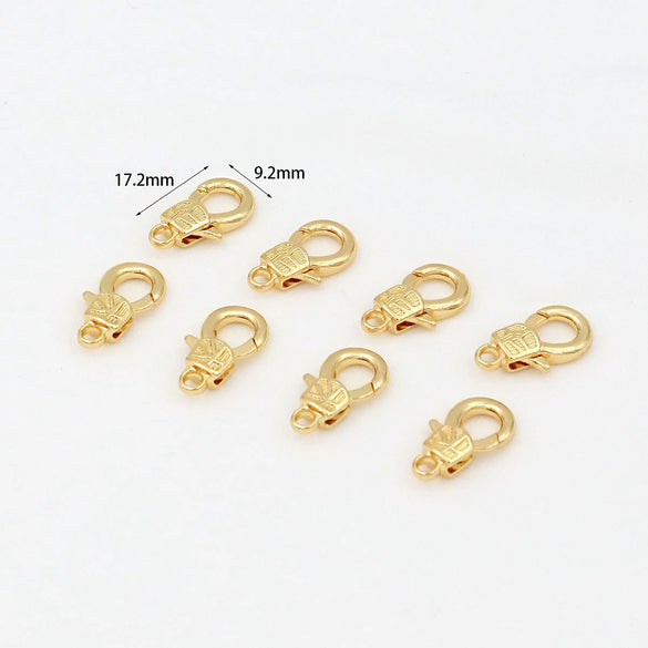 Wholesale Copper Antique Embossed Handmade Electroplated Lobster Clasp Bracelet Necklace Connecting Buckle