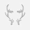 Wholesale Copper Antler Earrings For Women Inlaid With Zirconia Geometric Animal Zodiac Style Jewelry