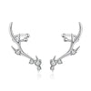 Wholesale Copper Antler Earrings For Women Inlaid With Zirconia Geometric Animal Zodiac Style Jewelry