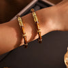 Wholesale Copper Bamboo Handpainted Oil Dropping Open Bracelet Electroplated With True Gold Colorretaining Simple Geometric Jewelry