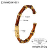 Wholesale Copper Bamboo Handpainted Oil Dropping Open Bracelet Electroplated With True Gold Colorretaining Simple Geometric Jewelry