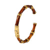 Wholesale Copper Bamboo Handpainted Oil Dropping Open Bracelet Electroplated With True Gold Colorretaining Simple Geometric Jewelry