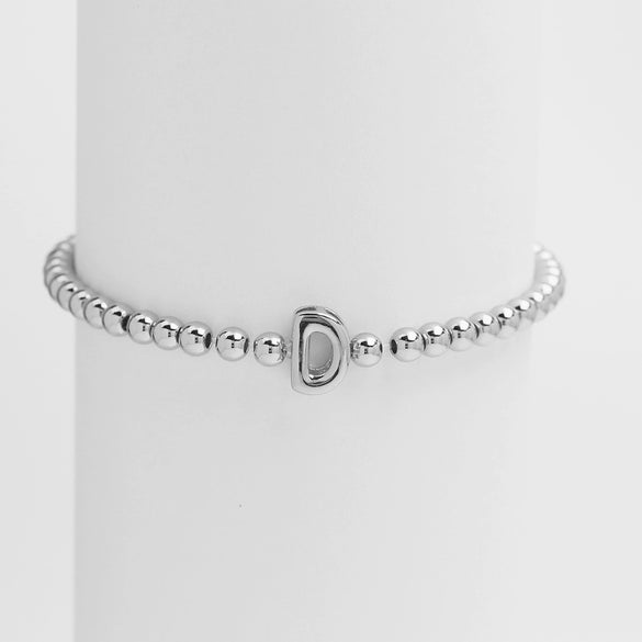 Wholesale Copper Beaded Bracelet With English Letter Pattern And Electroplating Treatment For Women