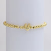 Wholesale Copper Beaded Bracelet With English Letter Pattern And Electroplating Treatment For Women