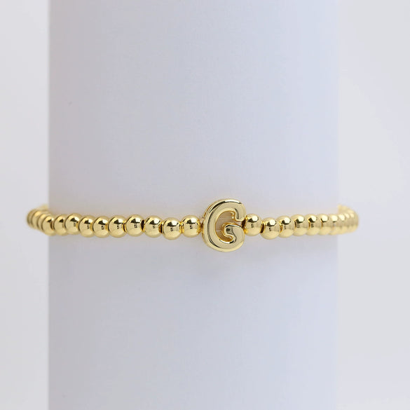 Wholesale Copper Beaded Bracelet With English Letter Pattern And Electroplating Treatment For Women