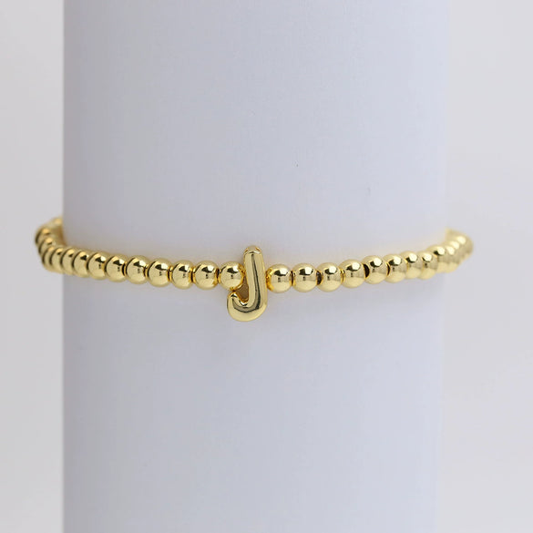 Wholesale Copper Beaded Bracelet With English Letter Pattern And Electroplating Treatment For Women