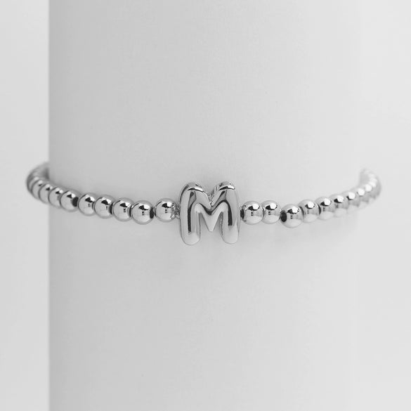 Wholesale Copper Beaded Bracelet With English Letter Pattern And Electroplating Treatment For Women