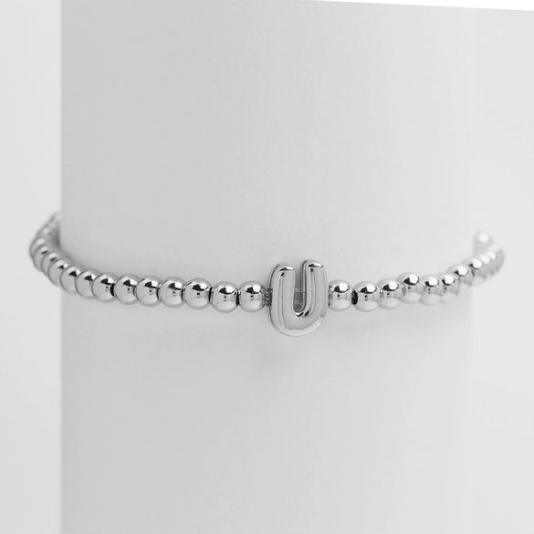 Wholesale Copper Beaded Bracelet With English Letter Pattern And Electroplating Treatment For Women