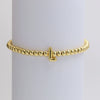 Wholesale Copper Beaded Bracelet With English Letter Pattern And Electroplating Treatment For Women