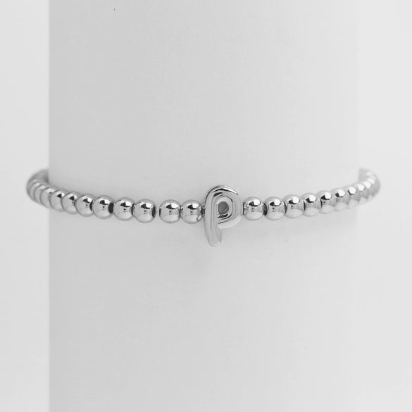 Wholesale Copper Beaded Bracelet With English Letter Pattern And Electroplating Treatment For Women