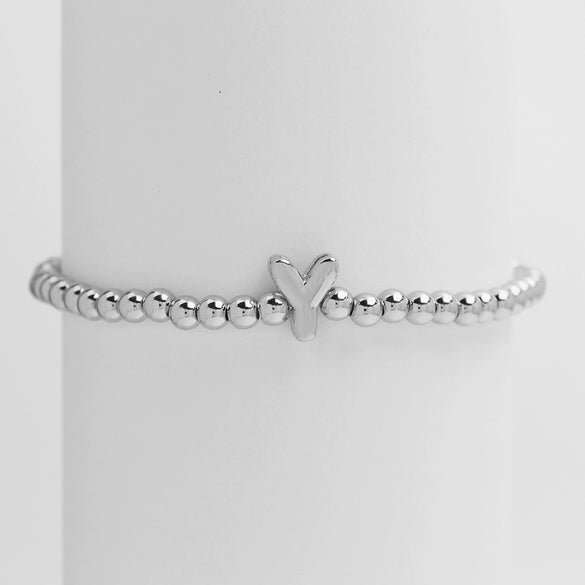 Wholesale Copper Beaded Bracelet With English Letter Pattern And Electroplating Treatment For Women