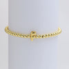 Wholesale Copper Beaded Bracelet With English Letter Pattern And Electroplating Treatment For Women