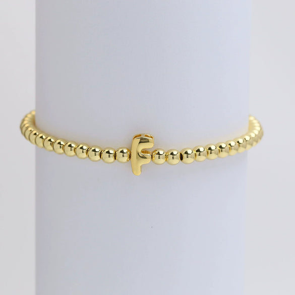 Wholesale Copper Beaded Bracelet With English Letter Pattern And Electroplating Treatment For Women