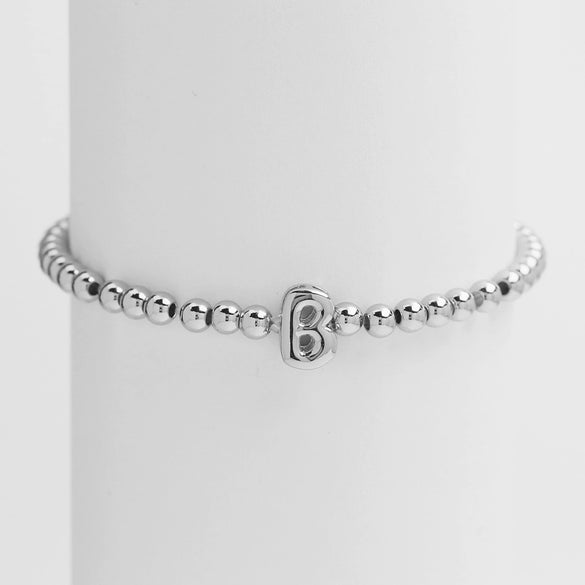 Wholesale Copper Beaded Bracelet With English Letter Pattern And Electroplating Treatment For Women