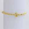 Wholesale Copper Beaded Bracelet With English Letter Pattern And Electroplating Treatment For Women