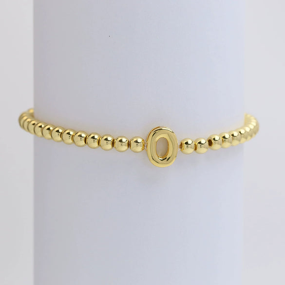 Wholesale Copper Beaded Bracelet With English Letter Pattern And Electroplating Treatment For Women