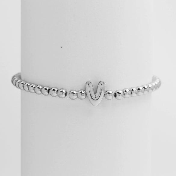 Wholesale Copper Beaded Bracelet With English Letter Pattern And Electroplating Treatment For Women
