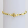 Wholesale Copper Beaded Bracelet With English Letter Pattern And Electroplating Treatment For Women