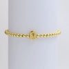 Wholesale Copper Beaded Bracelet With English Letter Pattern And Electroplating Treatment For Women