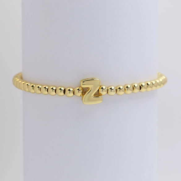 Wholesale Copper Beaded Bracelet With English Letter Pattern And Electroplating Treatment For Women