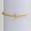 Wholesale Copper Beaded Bracelet With English Letter Pattern And Electroplating Treatment For Women