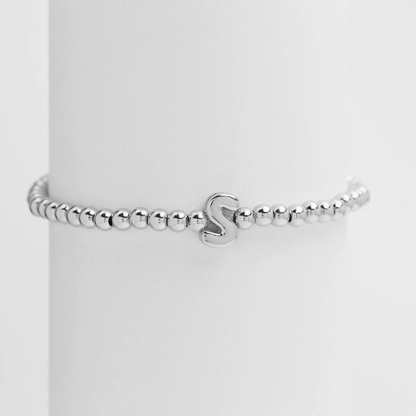 Wholesale Copper Beaded Bracelet With English Letter Pattern And Electroplating Treatment For Women