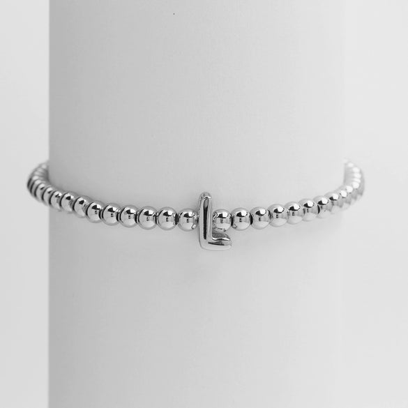 Wholesale Copper Beaded Bracelet With English Letter Pattern And Electroplating Treatment For Women