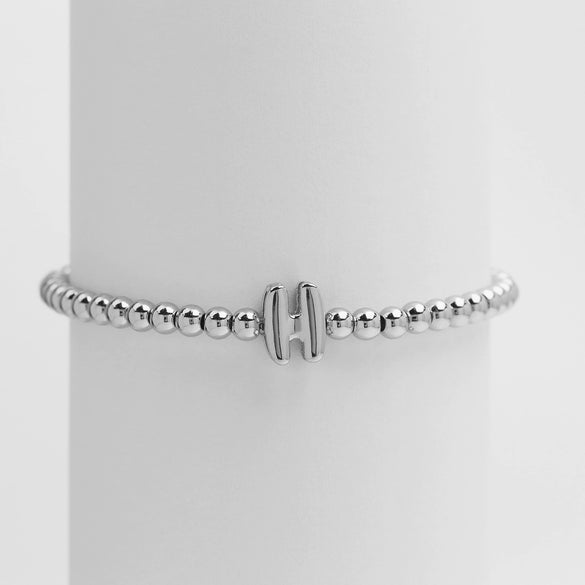 Wholesale Copper Beaded Bracelet With English Letter Pattern And Electroplating Treatment For Women