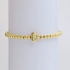Wholesale Copper Beaded Bracelet With English Letter Pattern And Electroplating Treatment For Women