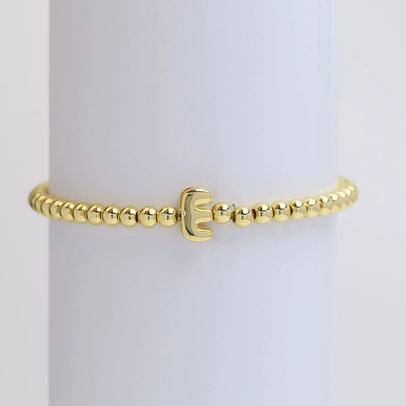 Wholesale Copper Beaded Bracelet With English Letter Pattern And Electroplating Treatment For Women