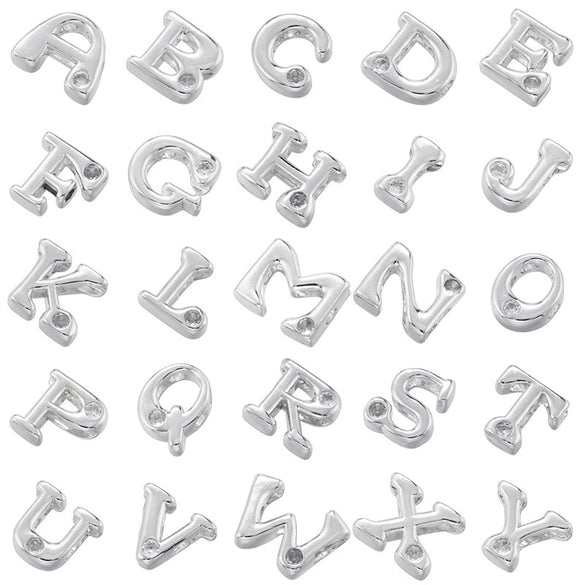 Wholesale Copper Beaded Jewelry With English Alphabet Pattern Electroplated Minimalist Bracelet Necklace Accessories