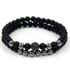 Wholesale Copper Beads Bracelet With Micropaved Zircon Crown Design Exaggerated Retro Style
