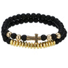Wholesale Copper Beads Bracelet With Micropaved Zircon Crown Design Exaggerated Retro Style