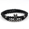 Wholesale Copper Beads Bracelet With Micropaved Zircon Crown Design Exaggerated Retro Style