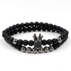 Wholesale Copper Beads Bracelet With Micropaved Zircon Crown Design Exaggerated Retro Style