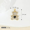 Wholesale Copper Bear Pendant Earrings Jewelry Accessories With Microinlaid Zircon And Electroplating In Cartoon And Animal Style