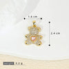 Wholesale Copper Bear Pendant Earrings Jewelry Accessories With Microinlaid Zircon And Electroplating In Cartoon And Animal Style