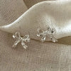 Wholesale Copper Bow Earrings For Women Sweet Style Electroplated Jewelry